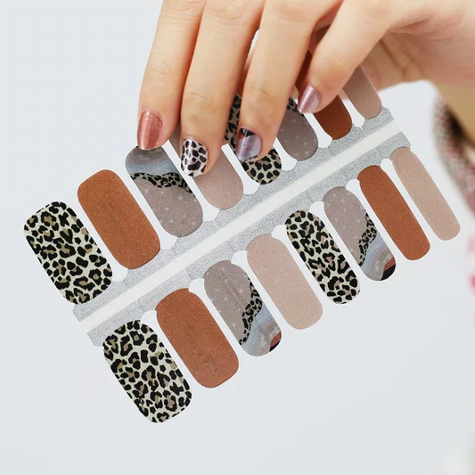 Lavender Brown Beige Nude Leopard Print with Shimmer