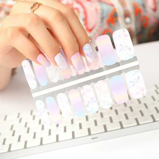 White Smoke Watercolor Marble Ombre Gradient Pink Purple Blue