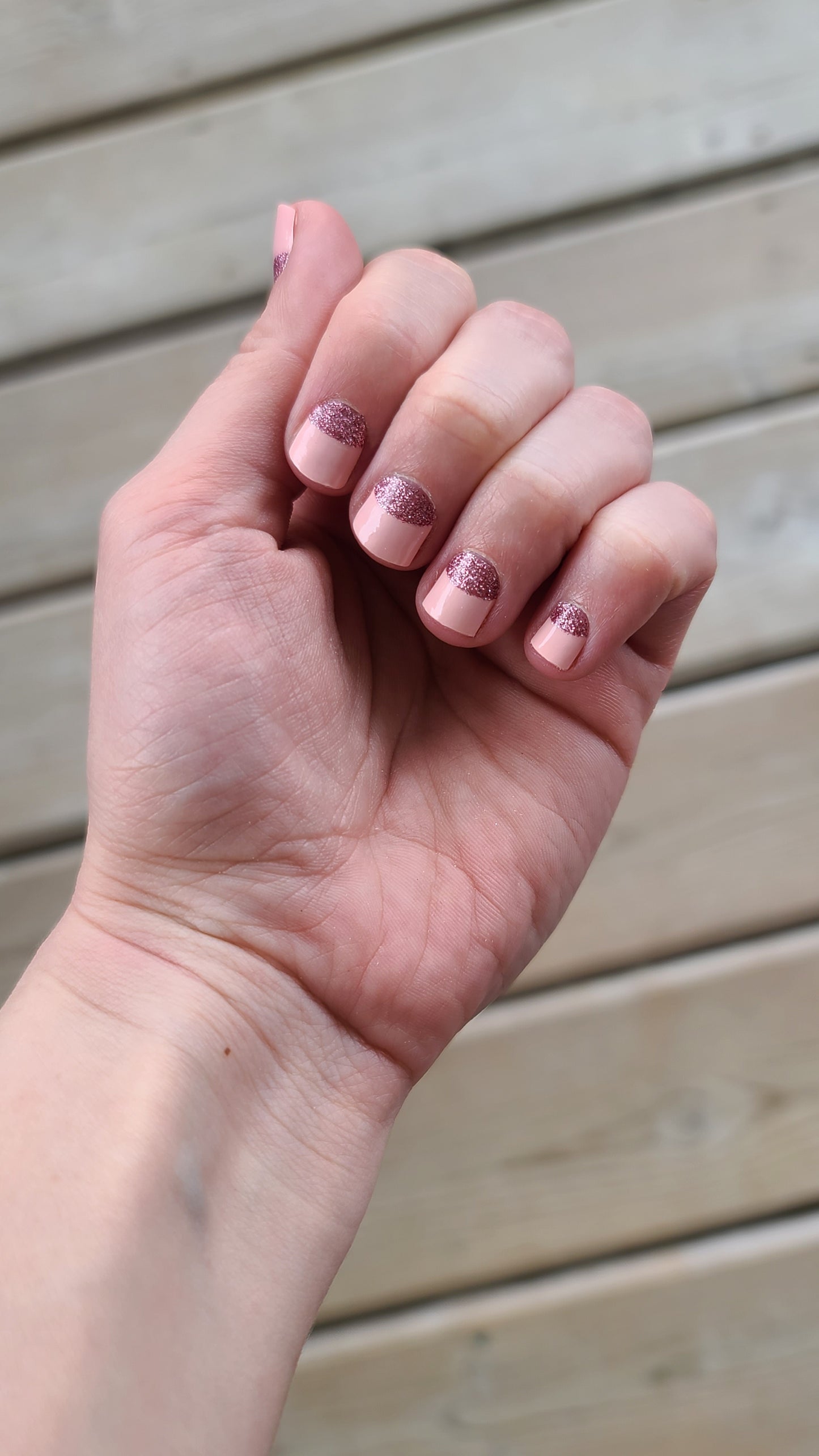 Rosy Brown Pink Solid with Pink Glitter Base