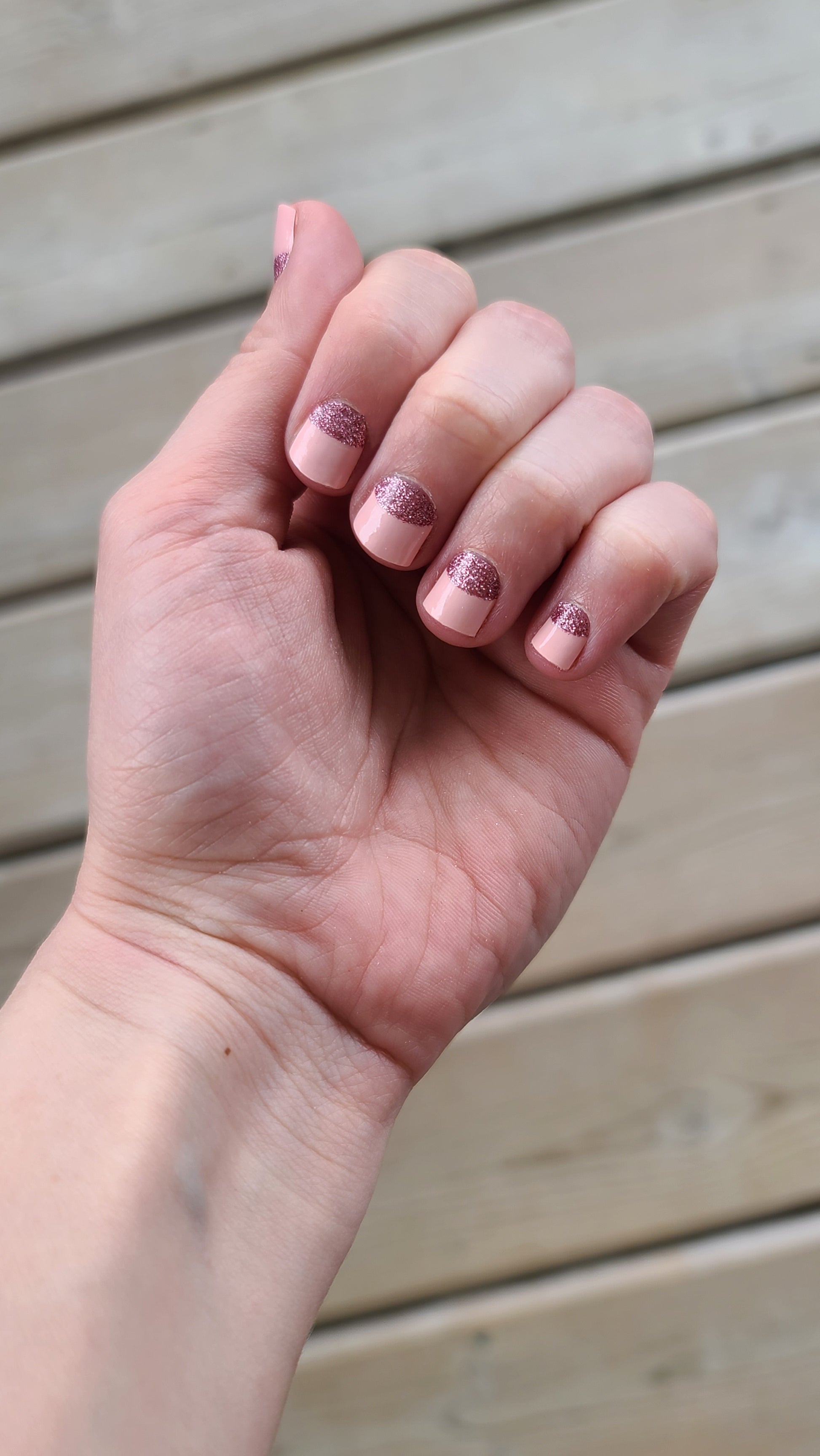 Rosy Brown Pink Solid with Pink Glitter Base