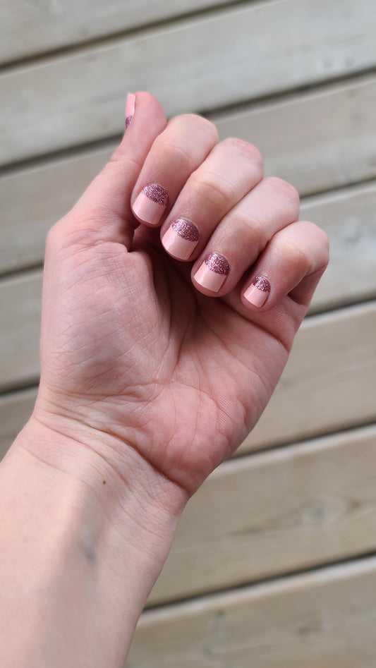Rosy Brown Pink Solid with Pink Glitter Base
