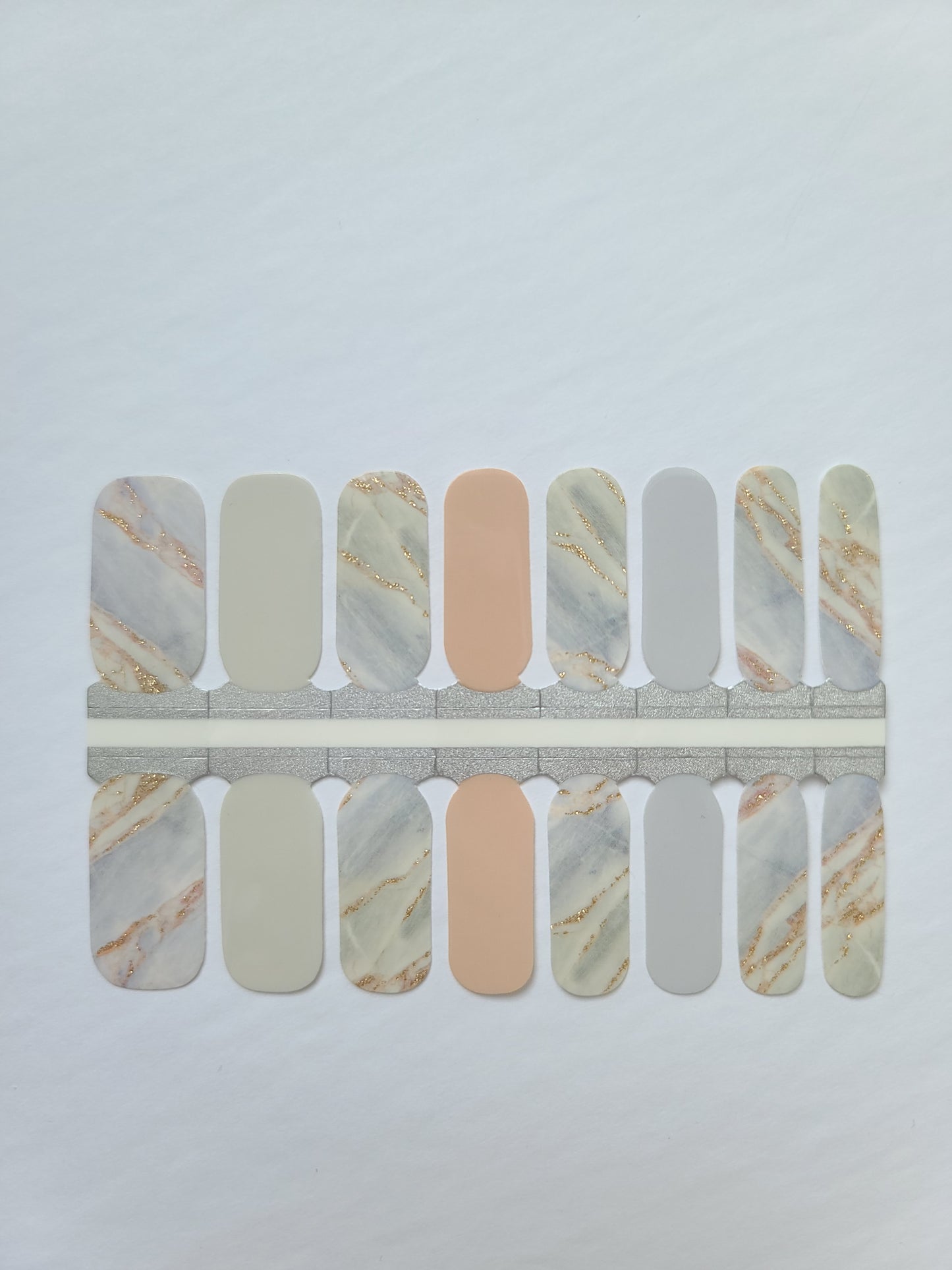 Gray Grey Marble Stone Blue with Gold Glitter