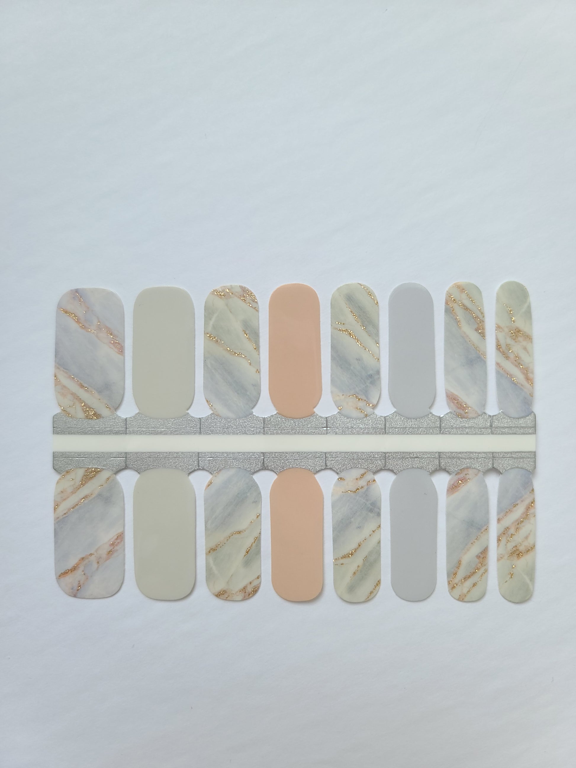 Gray Grey Marble Stone Blue with Gold Glitter