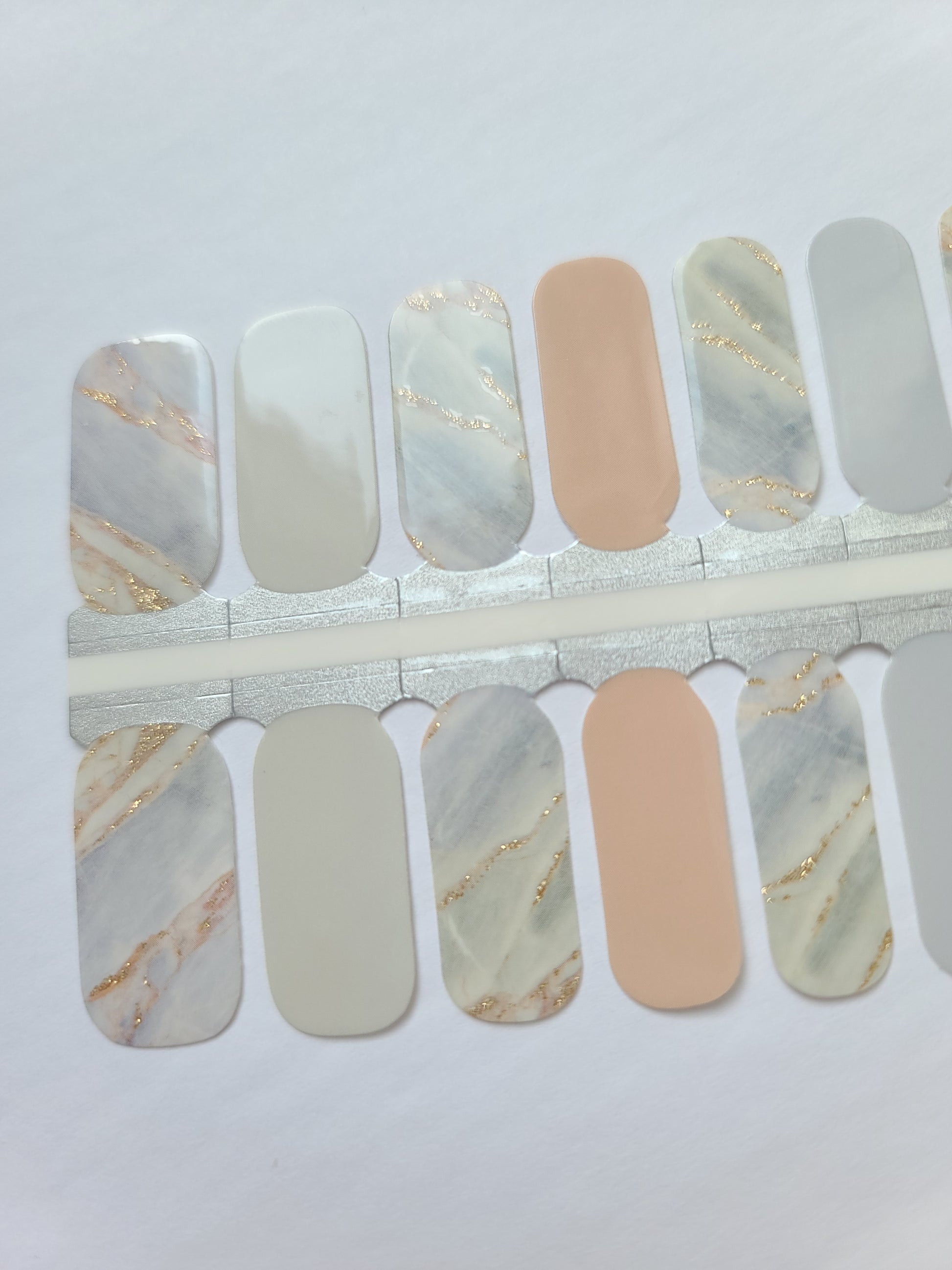 Gray Grey Marble Stone Blue with Gold Glitter