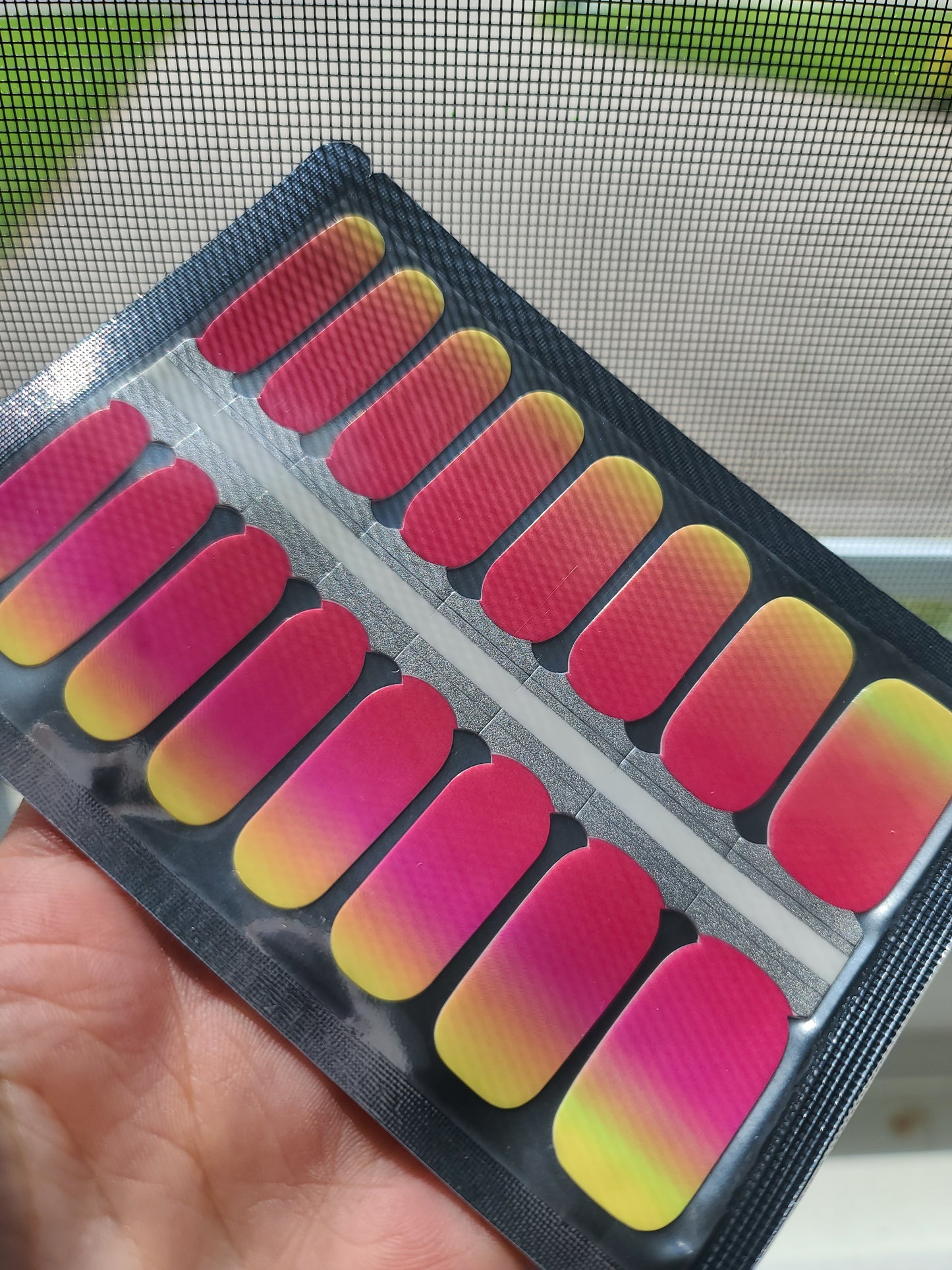 Dark Gray Bright Pink and Yellow Ombre Gradient