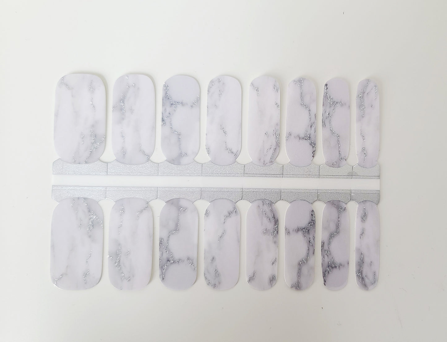 Gray White and Grey Marble with Silver Glitter