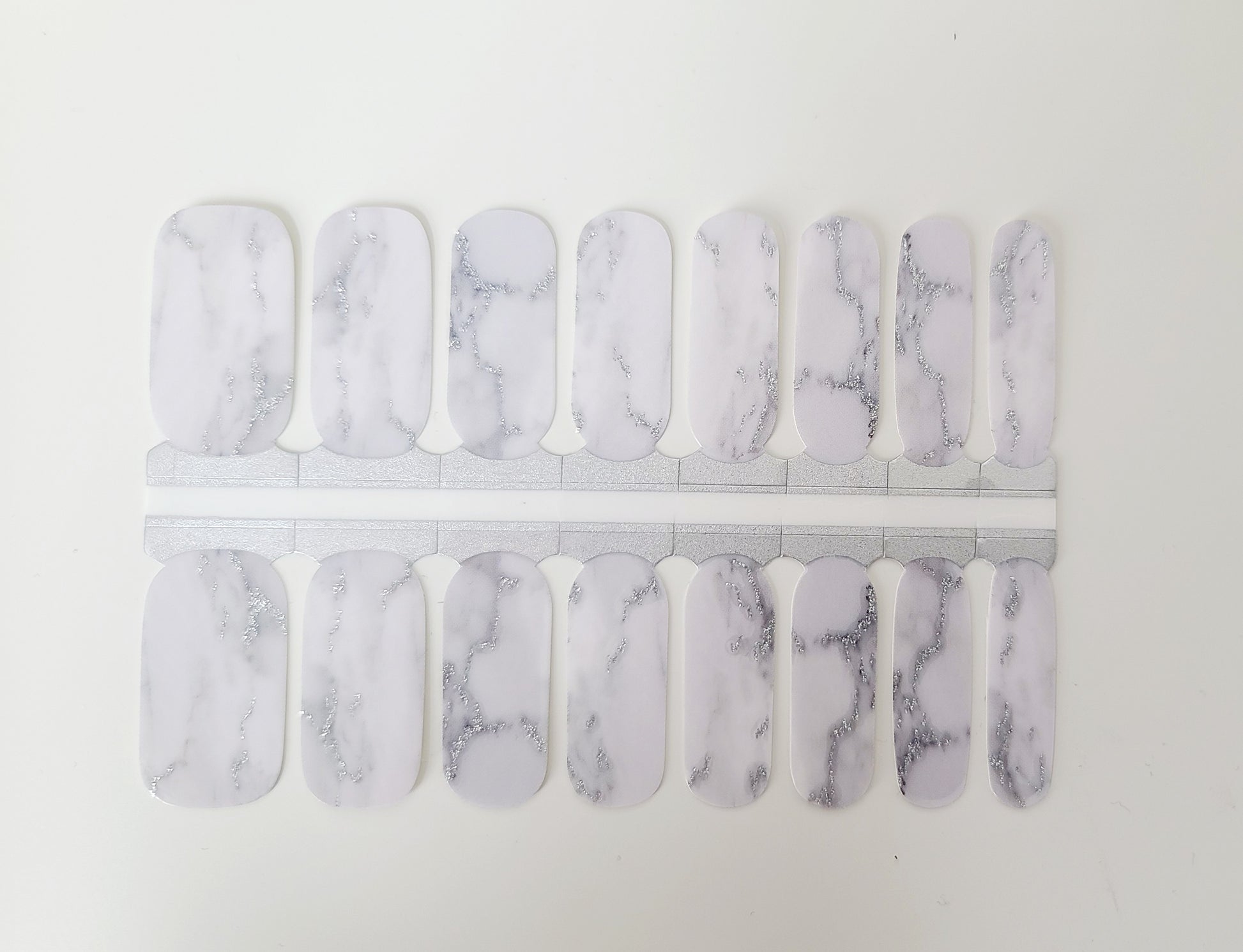 Gray White and Grey Marble with Silver Glitter