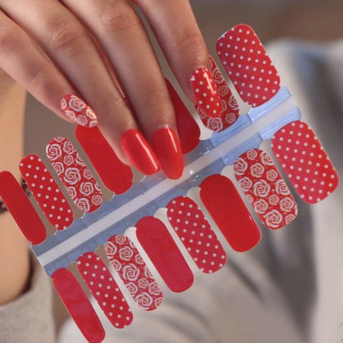 Maroon Red and White Polka Dot and Roses Flowers