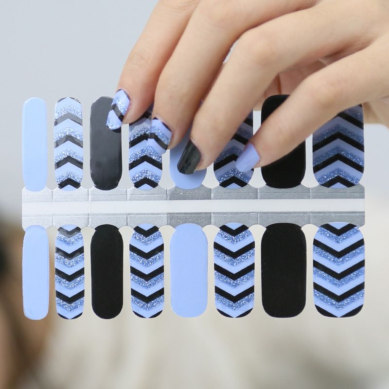 Light Gray Blue and Black Geometry with Glitter