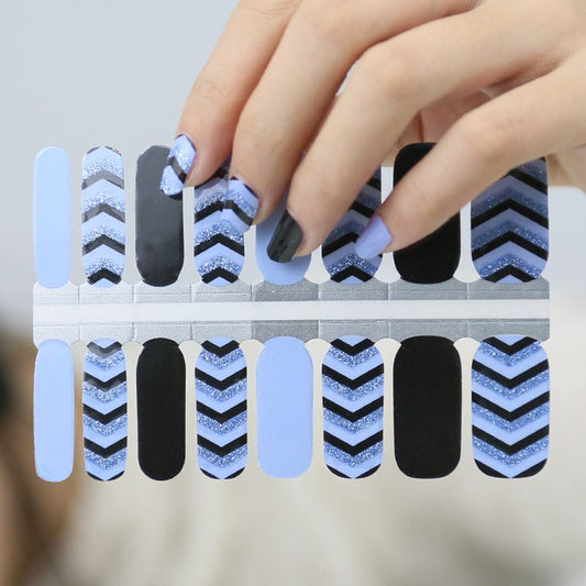 Light Gray Blue and Black Geometry with Glitter