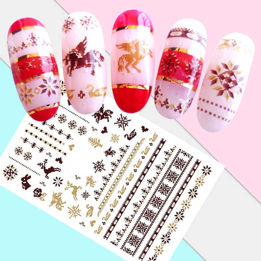 White Smoke Christmas Holidays Light and Dark Brown Sweater Pattern Reindeer