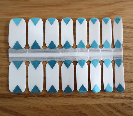 Dark Olive Green Teal Metallic Foil Triangle Clear Overlay Negative Space