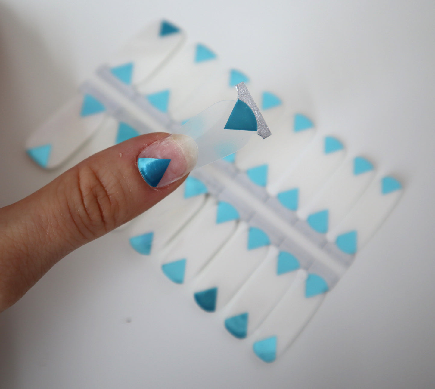 Gray Teal Metallic Foil Triangle Clear Overlay Negative Space