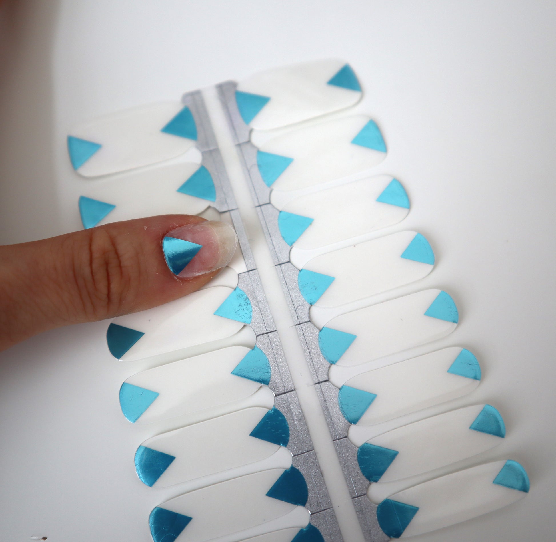 Gray Teal Metallic Foil Triangle Clear Overlay Negative Space