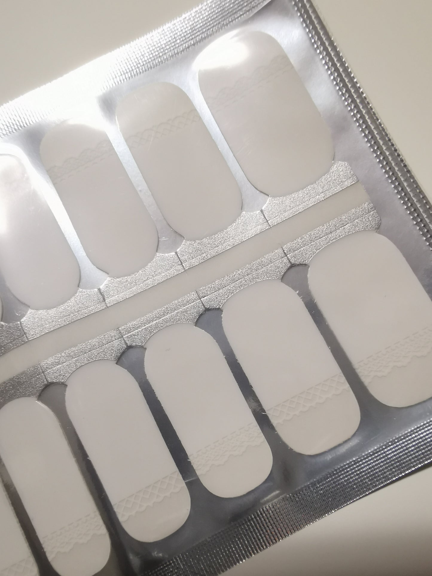 Gray White Lace Different Patterns French Manicure