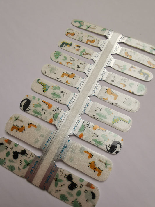 Rosy Brown Dinos Dinosaurs Transparent with Shimmer Orange Black Green - Kids