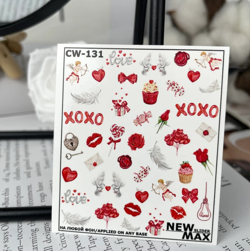 Gray Red Xoxo, Lips, Angels, Hearts, Cupcakes, Doves, Roses, Hearts, Valentine's Day