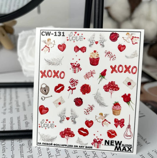 Gray Red Xoxo, Lips, Angels, Hearts, Cupcakes, Doves, Roses, Hearts, Valentine's Day