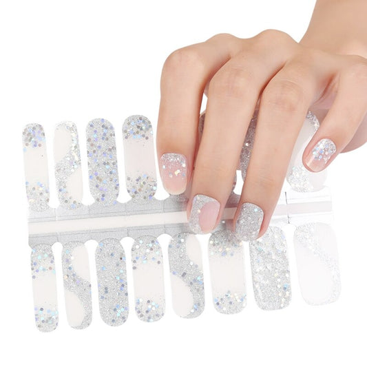 White Smoke Silver Sparkly Sequin Glitter Overlay with Clear Background