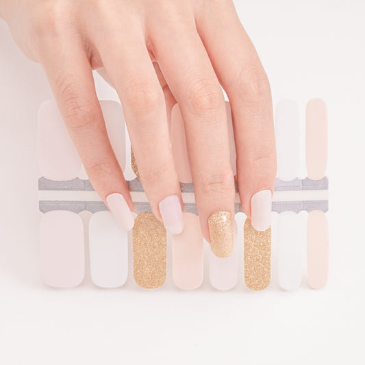 White Smoke Solid Colors Light Pink, White, Gold Glitter