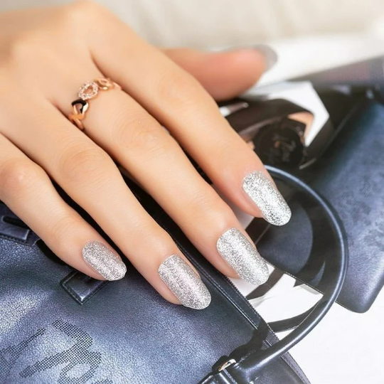 Navajo White Solid Grey Silver Glitter