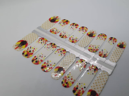 Gray Turkey Thanksgiving Polka Dot with Glitter