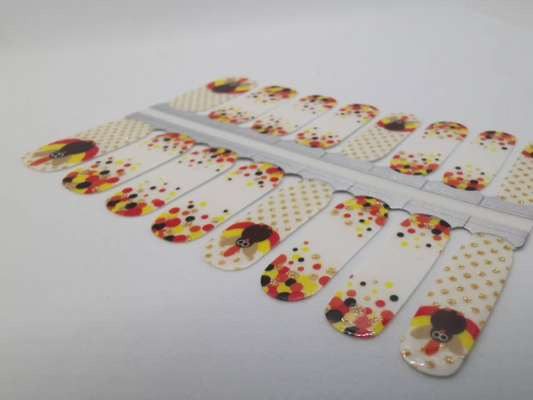 Gray Turkey Thanksgiving Polka Dot with Glitter