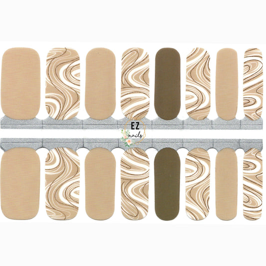 Tan Cappuccino Swirl Nude Beige