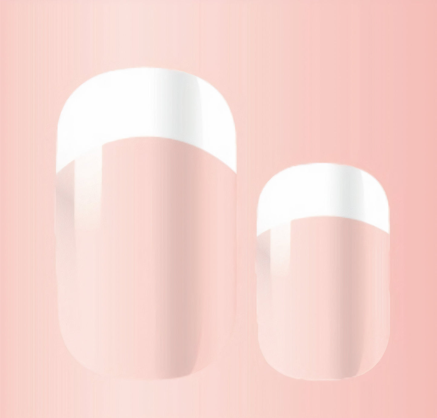 White Smoke Long Elongated French Manicure White Tip with Clear Top