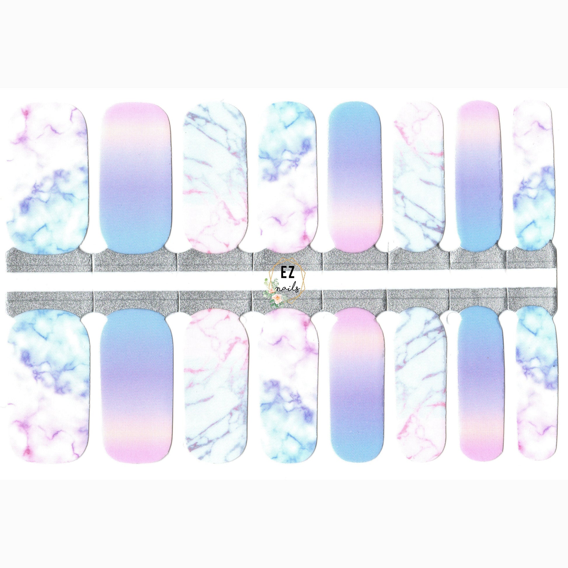 White Smoke Watercolor Marble Ombre Gradient Pink Purple Blue