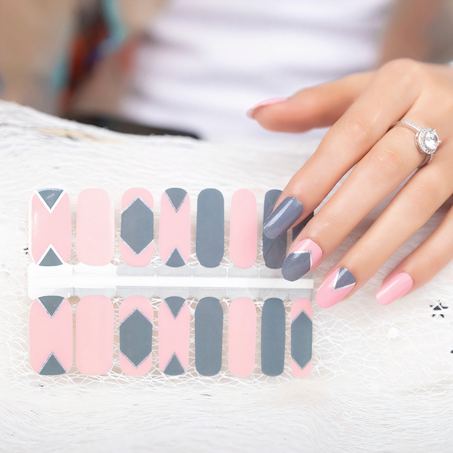Lavender Pink and Dark Grey Geometry
