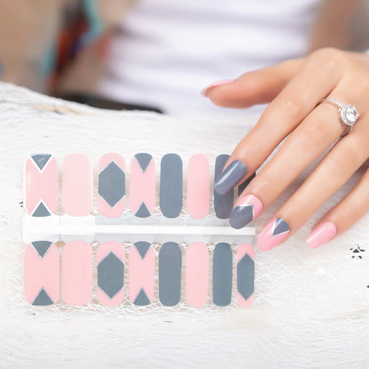 Lavender Pink and Dark Grey Geometry