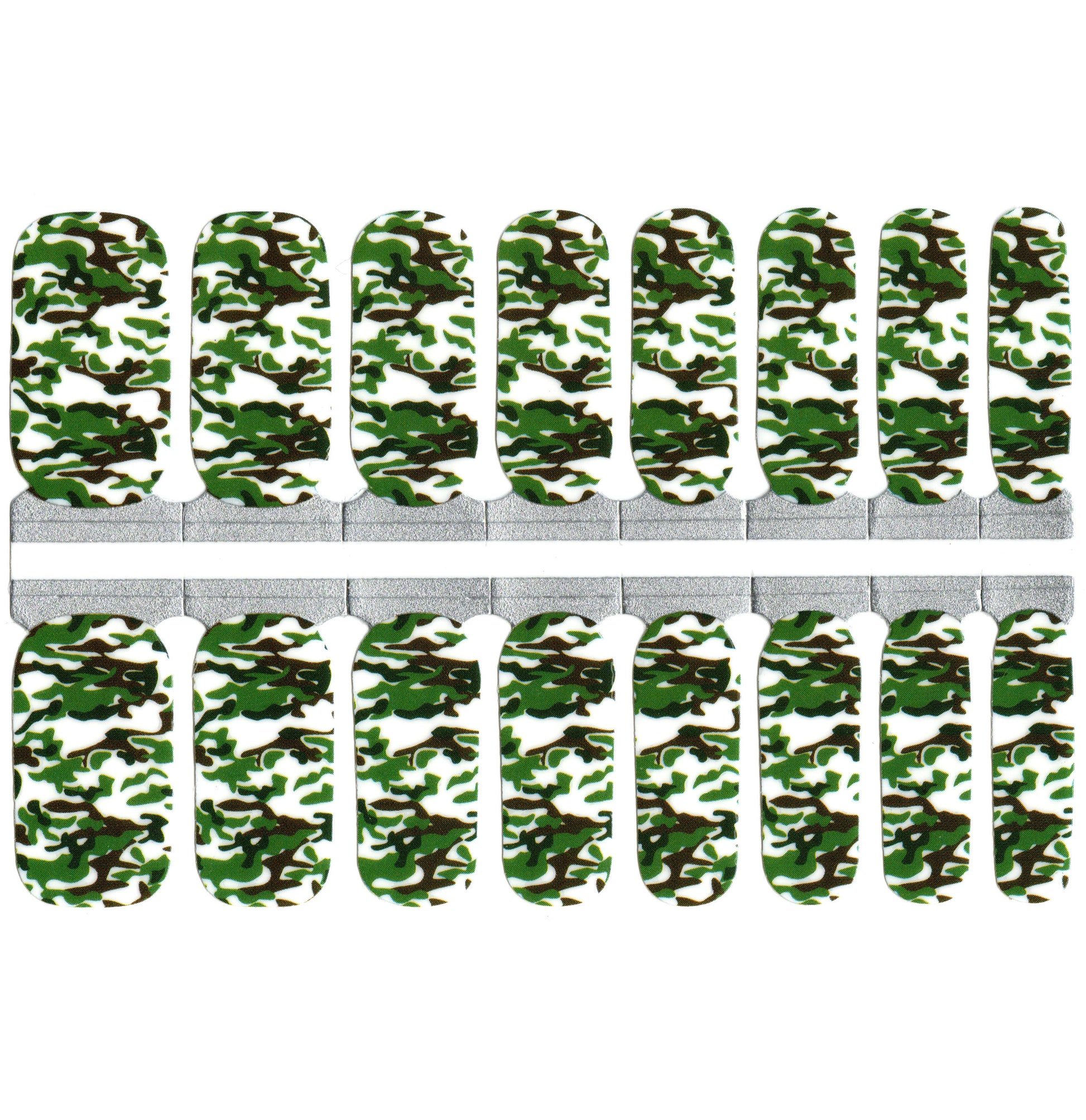 White Smoke Camouflage Camo Army Green and Brown and White Nails
