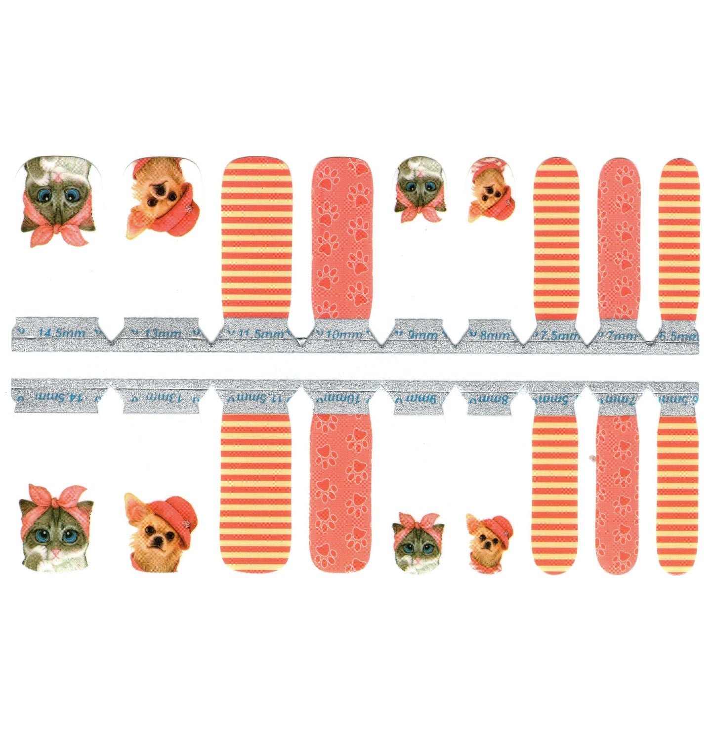 White Smoke Funny Cats and Dogs Paw Steps Striped