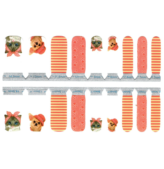 White Smoke Funny Cats and Dogs Paw Steps Striped