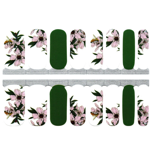 White Smoke Save the Bees Green and Pink Flowers with Bee Kind White Background
