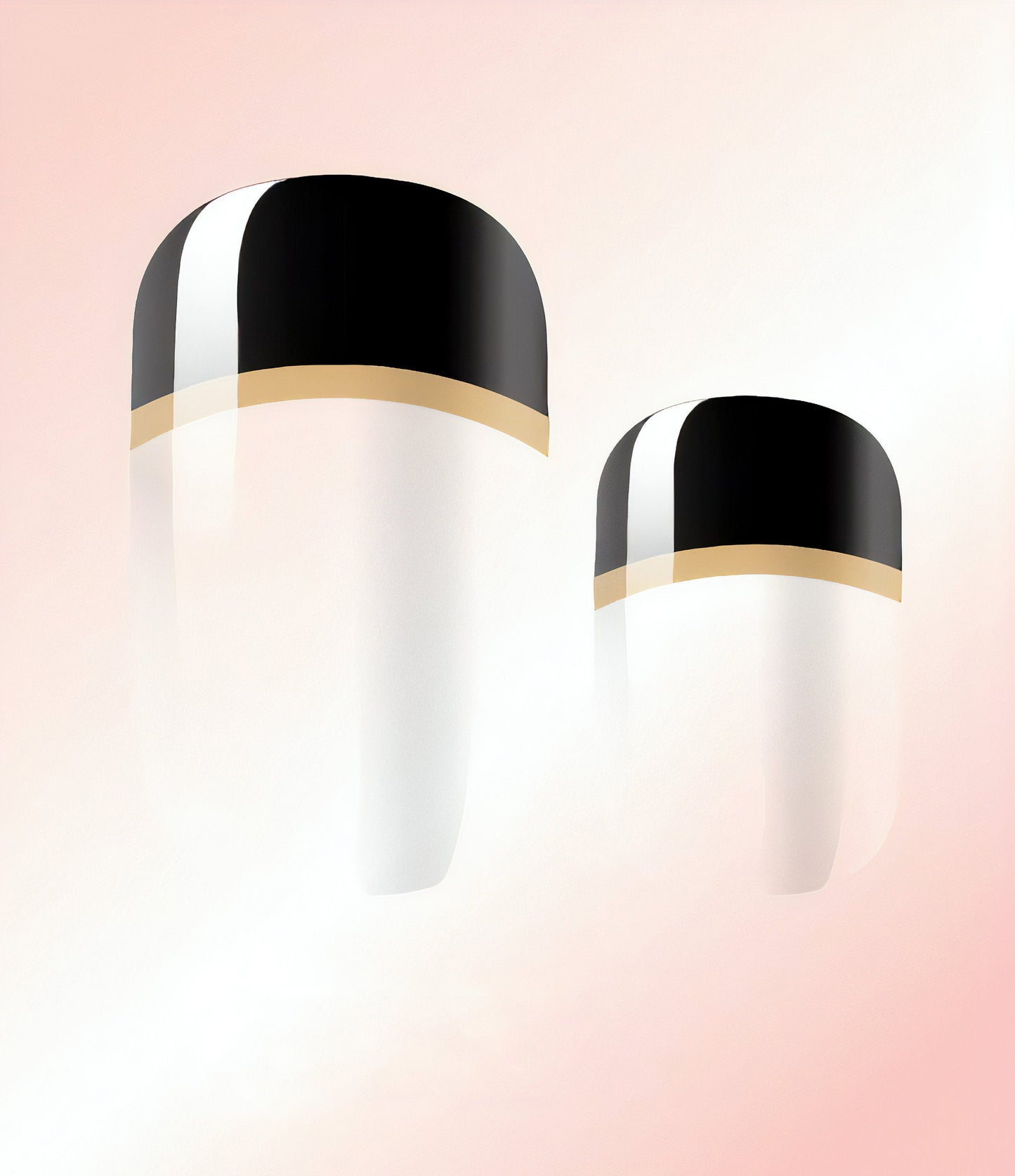 White Smoke Black and Gold French Manicure with Clear Top