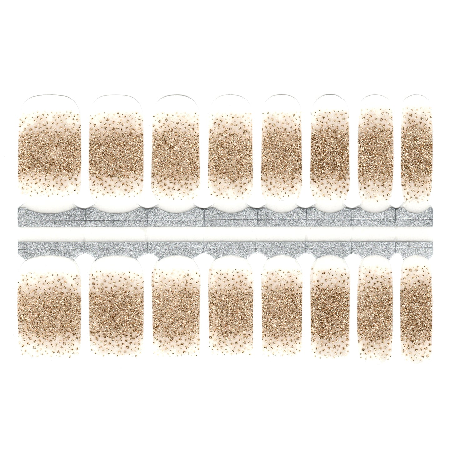 White Smoke Gold Glitter Confetti French Manicure Clear Background