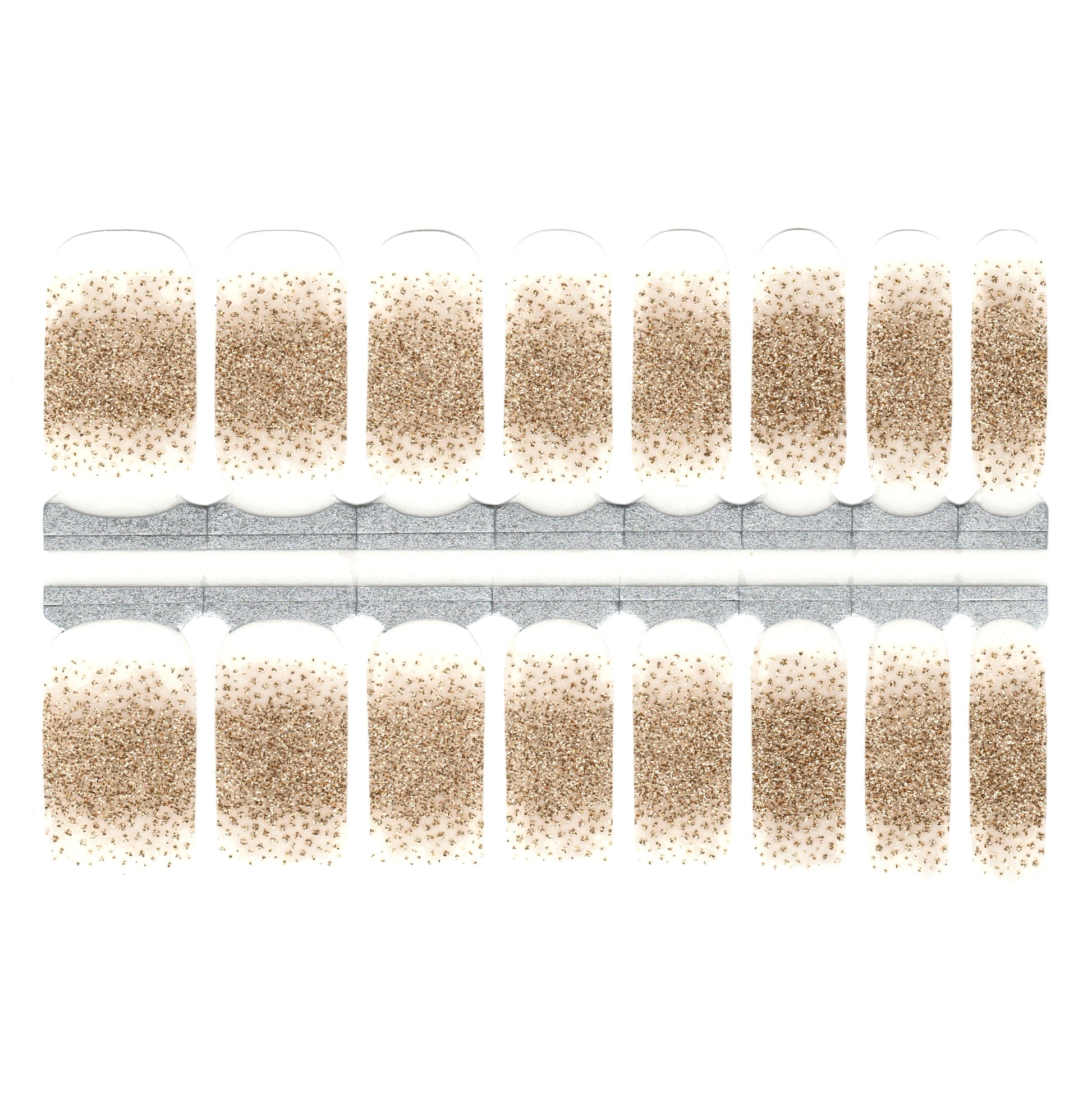 White Smoke Gold Glitter Confetti French Manicure Clear Background