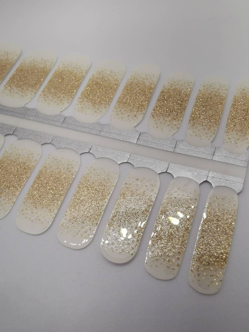 Dark Gray Gold Glitter Confetti French Manicure Clear Background