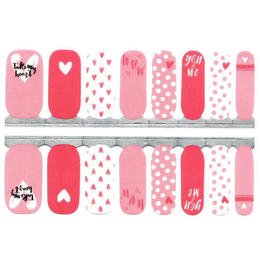 White Smoke Take My Heart Pink and White Polka Dot You and Me Engagement Valentine's Day