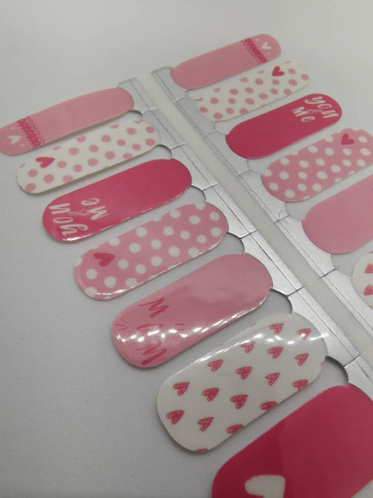 Dark Gray Take My Heart Pink and White Polka Dot You and Me Engagement Valentine's Day