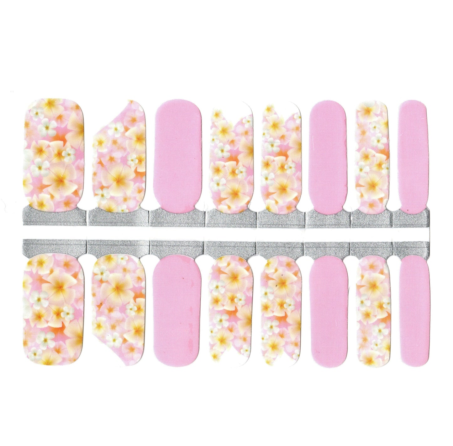 White Smoke Baby Pink and Orange Flowers with White Diagonal Cut Outs