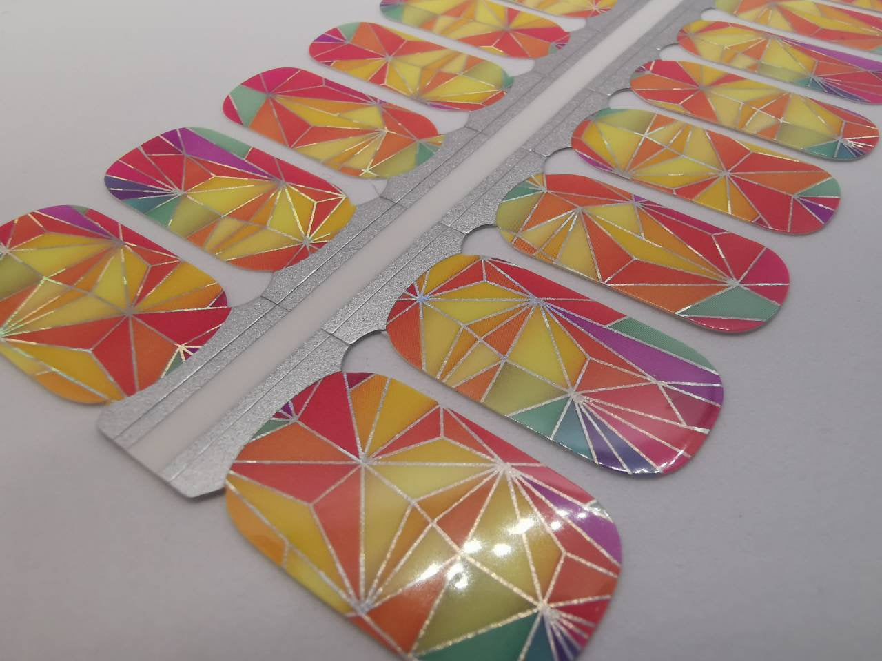 Dark Gray Bright Orange and Yellow Geometry Geo with Gold Lines and Colorful Ombre Gradient