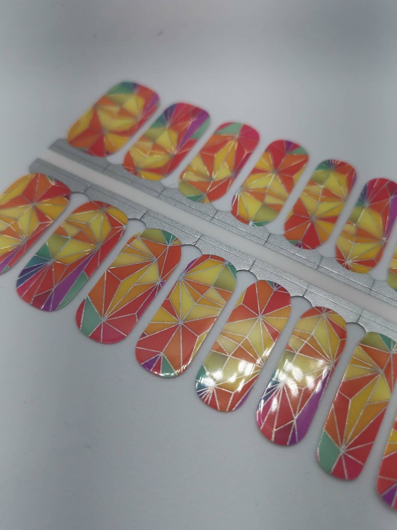 Dark Gray Bright Orange and Yellow Geometry Geo with Gold Lines and Colorful Ombre Gradient
