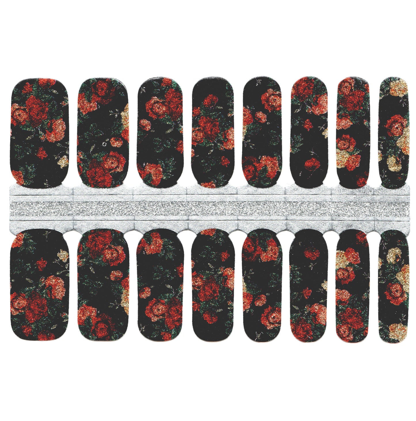 White Smoke Glitter Black Background and Red and Beige Roses Flowers