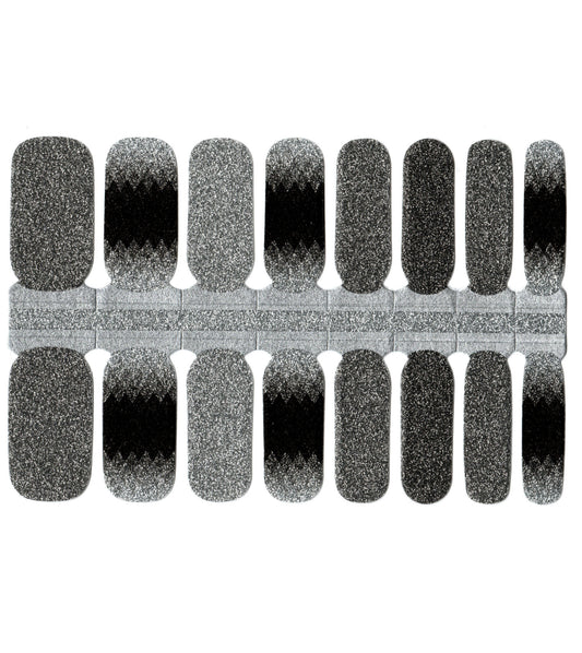 Dim Gray Black and Grey Silver Glitter with Triangle Ombre Gradient