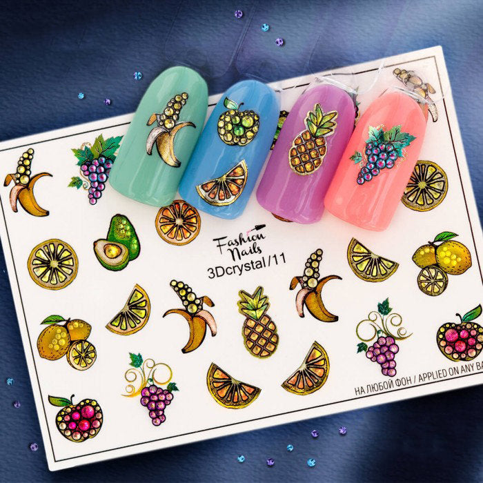 Seashell 3D Crystals Colorful Fruits Pineapple Avocado Grapes Banana Lemon Apple Orange