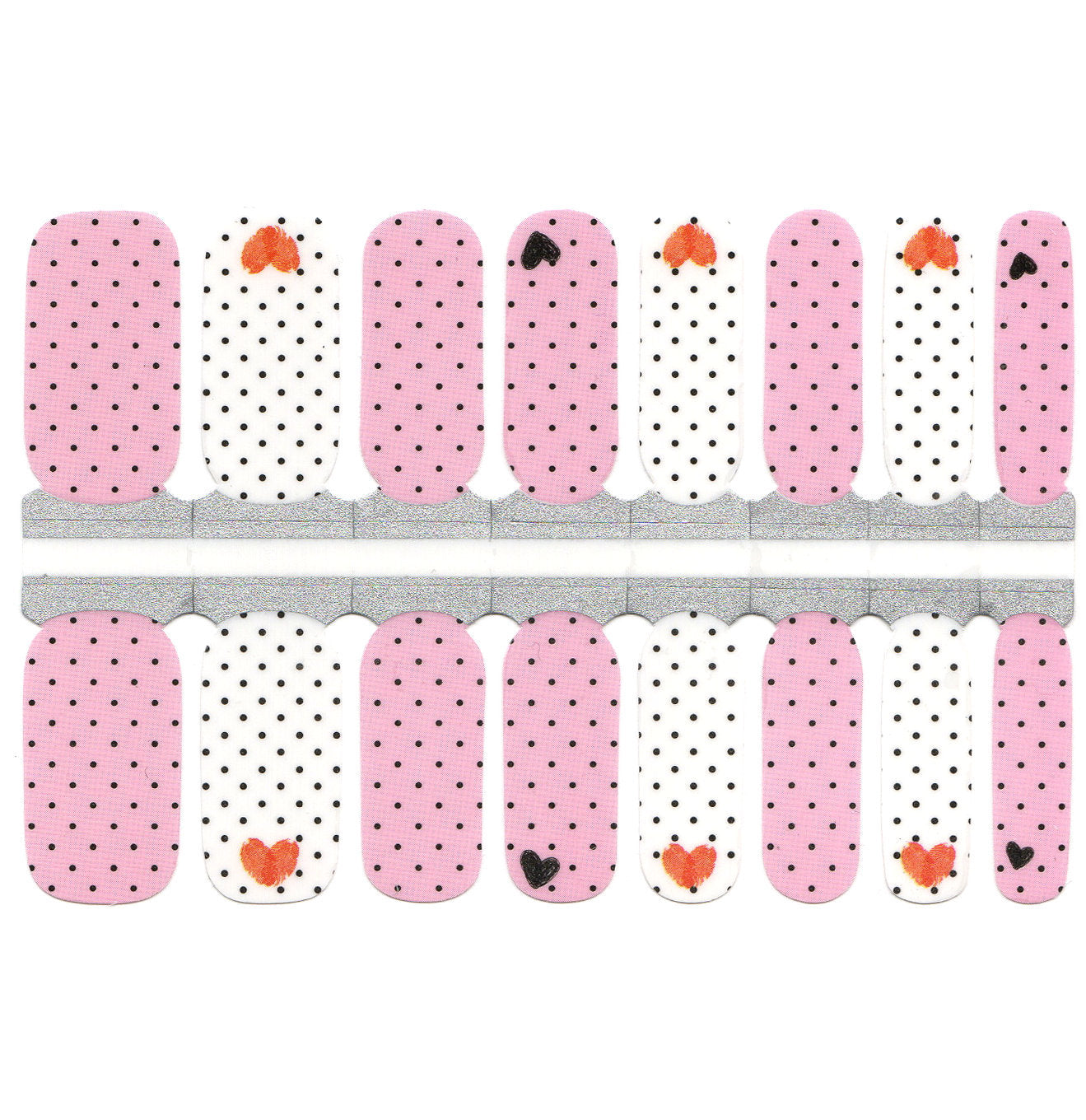 White Smoke Pink and White Red Hearts Black Polka Dot Valentine's Day