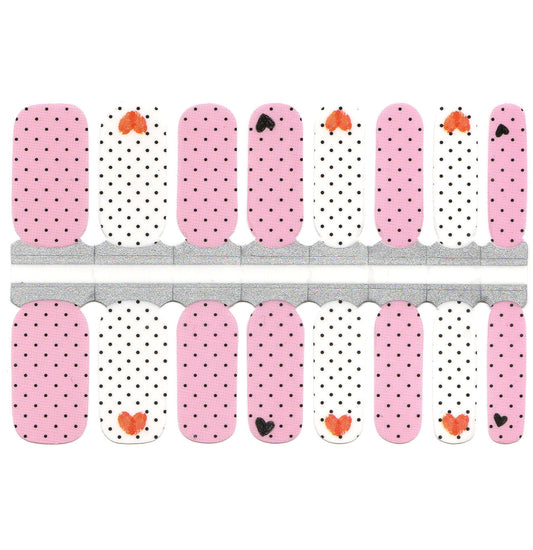 White Smoke Pink and White Red Hearts Black Polka Dot Valentine's Day